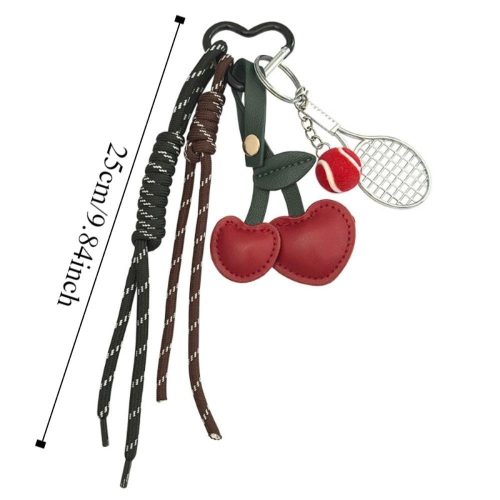 Girl Heart Braided Rope Keychain Hand-Woven Tennis Racket Key Chain  Bag Accessories