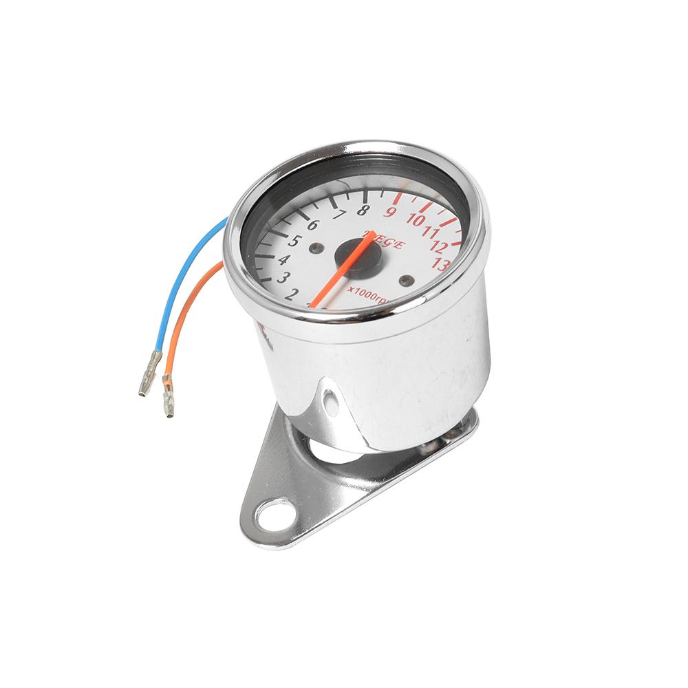 Retro Universal Motorcycle Tachometer LCD Signal Speedometer Odometer Gauge 13000RPM Chrome For Cafe Racer Harley Honda Yamaha