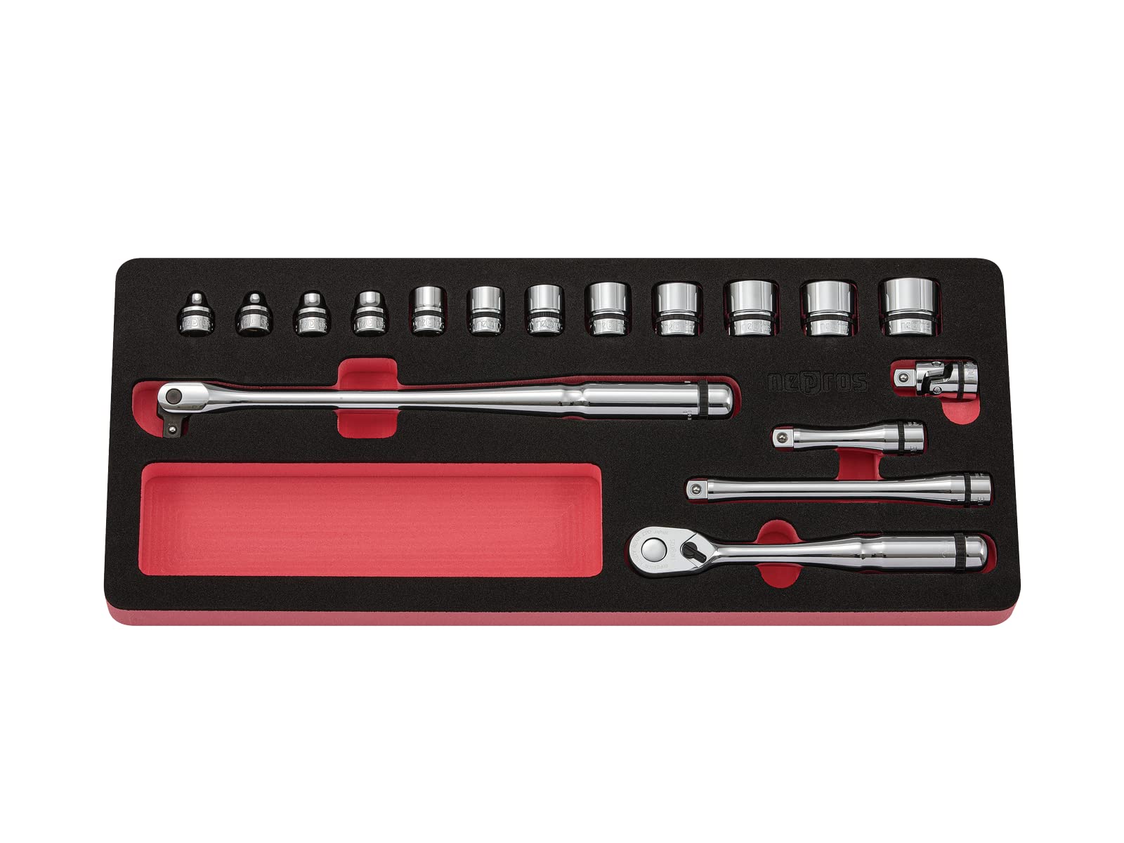 

Kyoto Machinery Tools Nepros Socket Wrench Set NTB317XC Silver (KTC) 9.5sq [17 Pieces] срібний