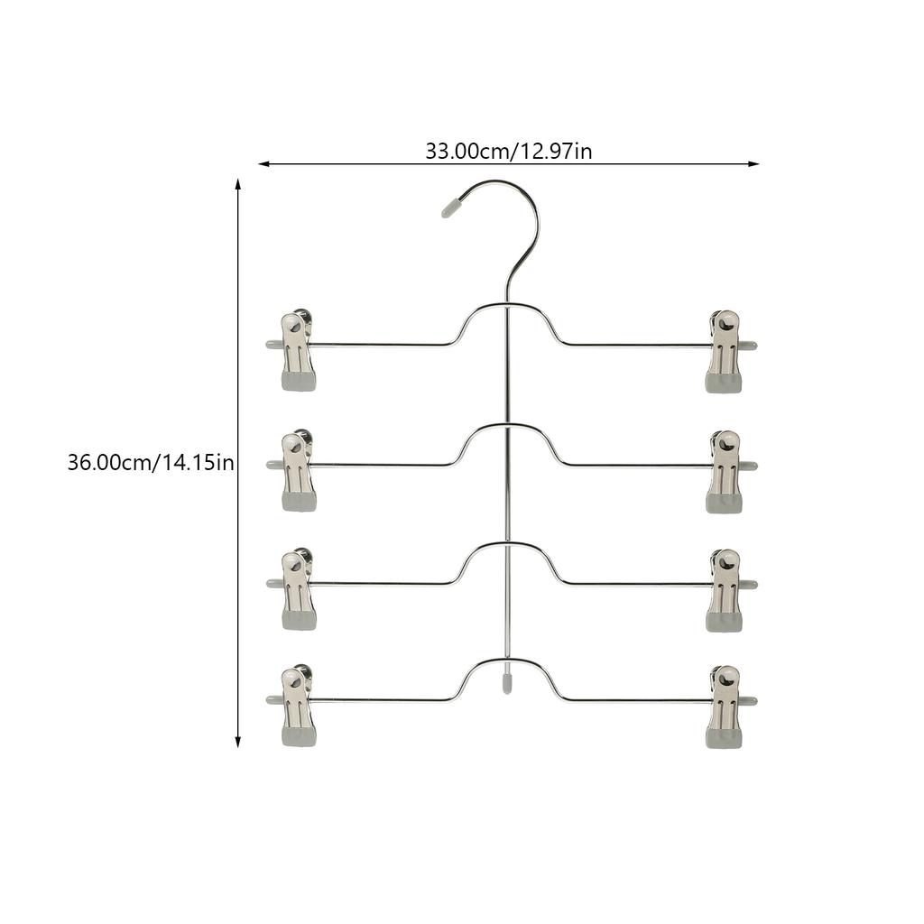 Multi Layers Metal Trouser Rack Rubber Clips Saving Hanger Home Closet Organizer Pants Skirts Socks