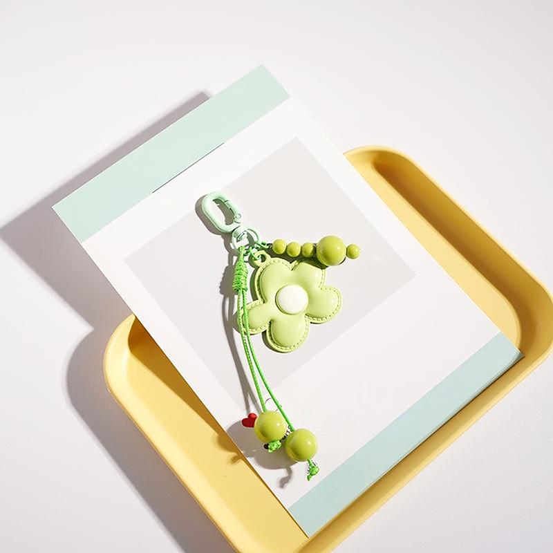 Y2K Candy Color Flower Keychain Sweet Cute Keyring Lovely Bag Pendant Hanging Decoration Couple Key Holder Gifts
