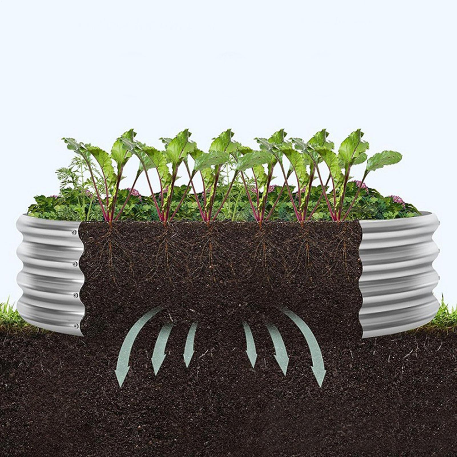 60 см оцинкованная приподнятая грядка, прочная гибкая приподнятая грядка, уличные кашпо для овощей, фруктов, цветов, цитрусовых China Mainland