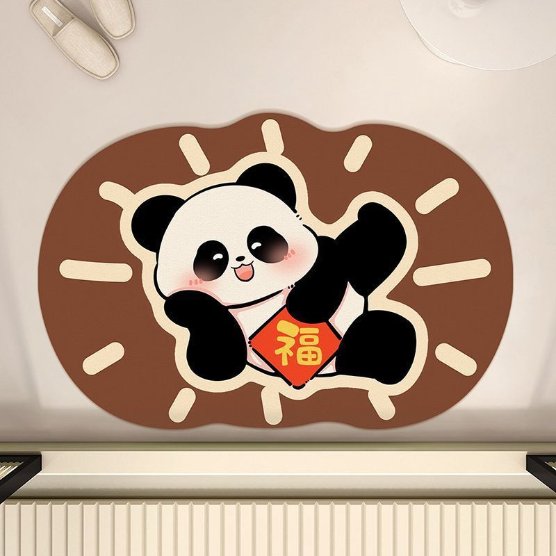 Dragon Year Decoration Bathroom Floor Mat Soft Diatom Mud Floor Mat Toilet Bathroom Bathroom Door Foot Mat Cartoon Floor Mat