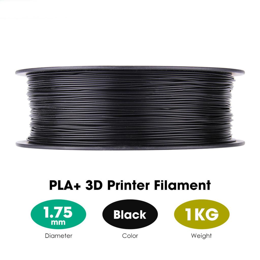 eSUN PLA+ 1.75mm Black 3D Printer Filament Corn Grain Refining Material 1KG Spool (2.2lbs) Dimensional Accuracy +