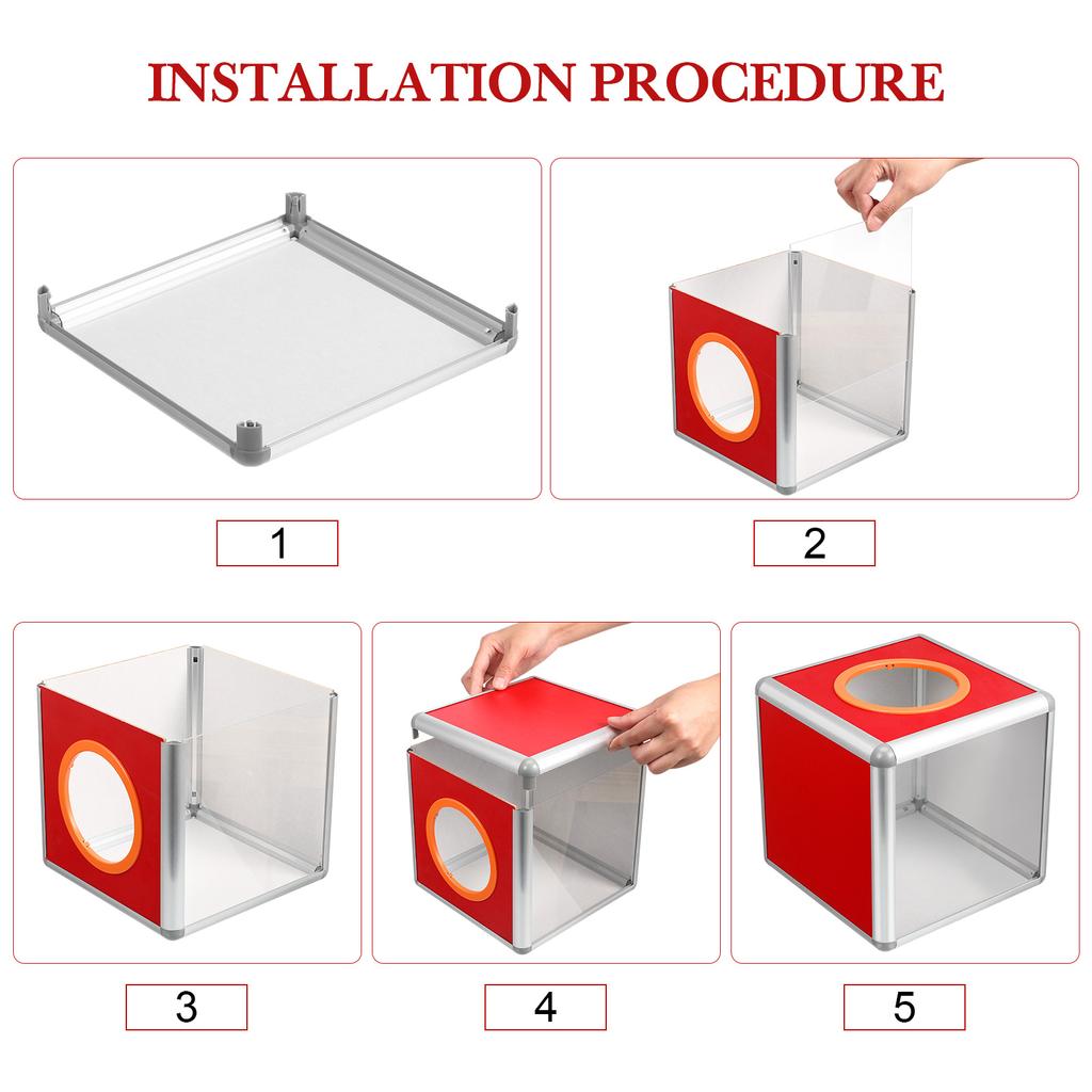 Lottery Box Raffle Boxes 20x20x20cm Detachable Square Opening Lottery Box For Event Celebration Company Annual Meeting