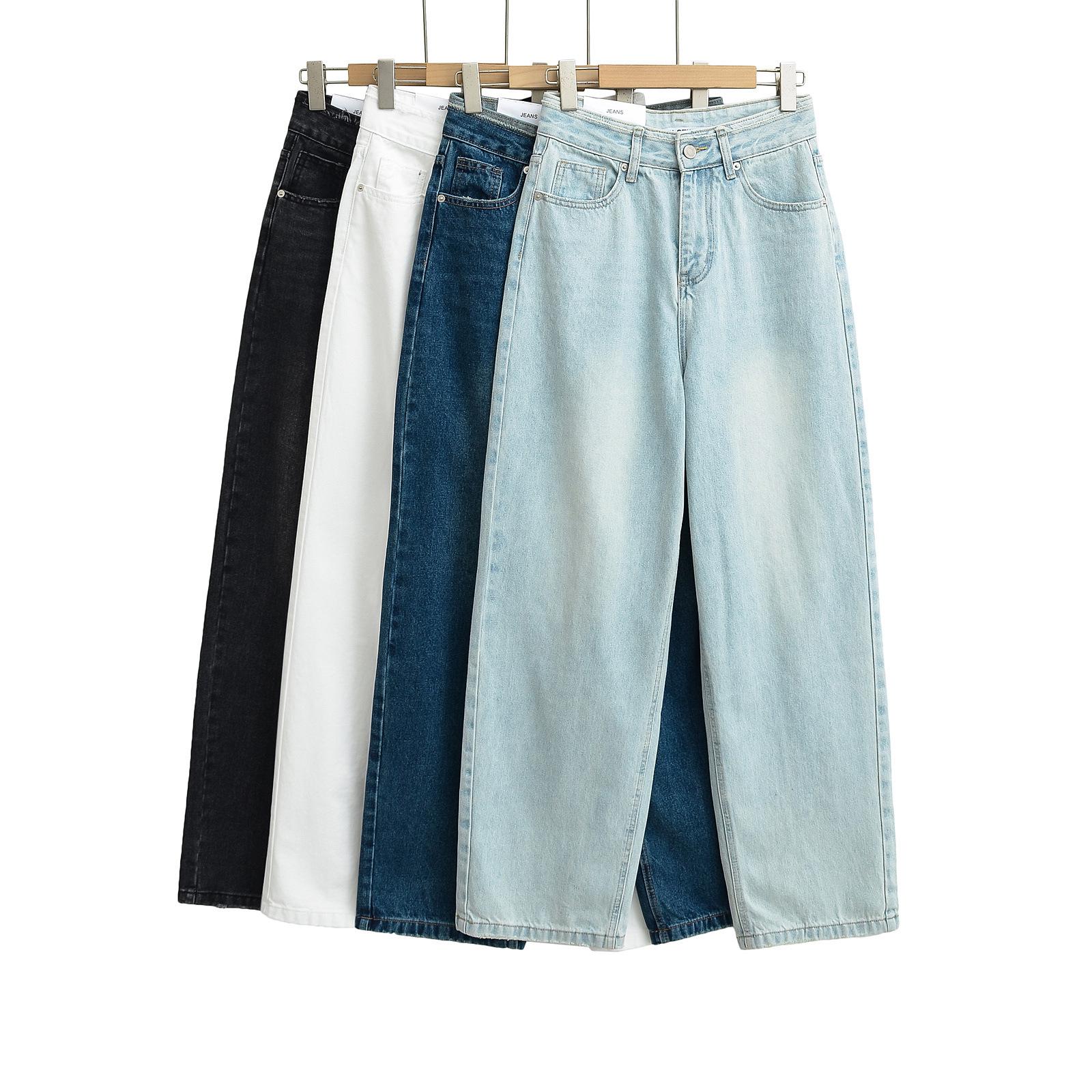 

Rogue Stylish Spring 2025 Loose Straight-Leg Jeans: Versatile Raw Edge, Wide-Leg for Casual Wear Extra Small білий