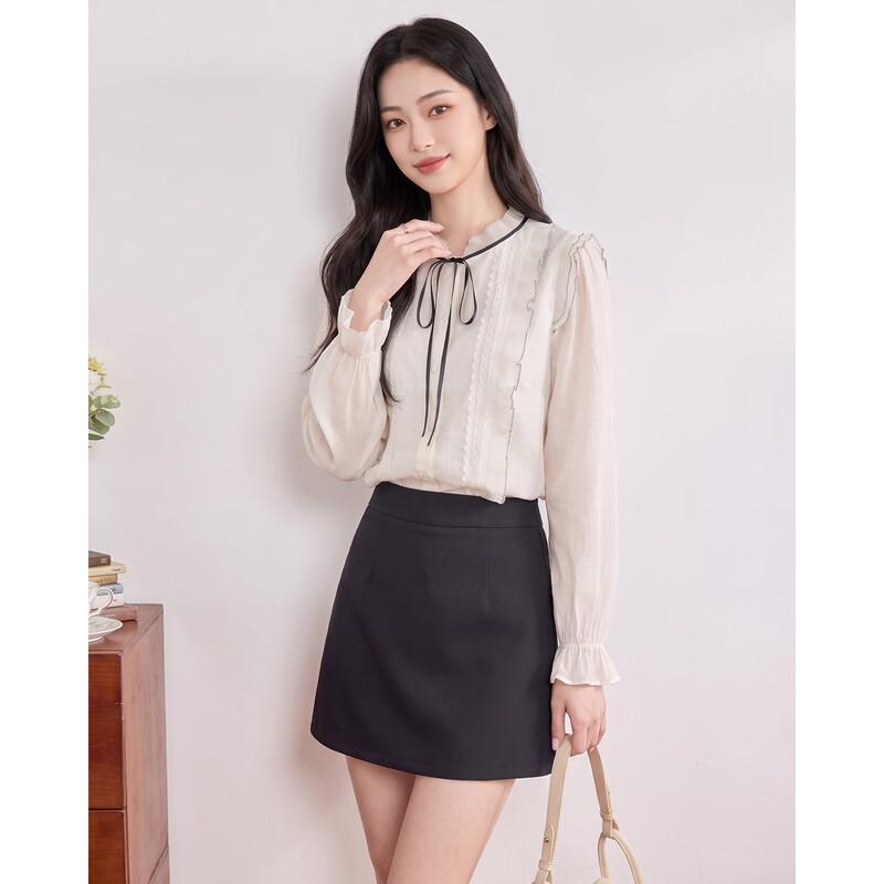 IEF French Style Ruffled Blouse and Skirt Set
