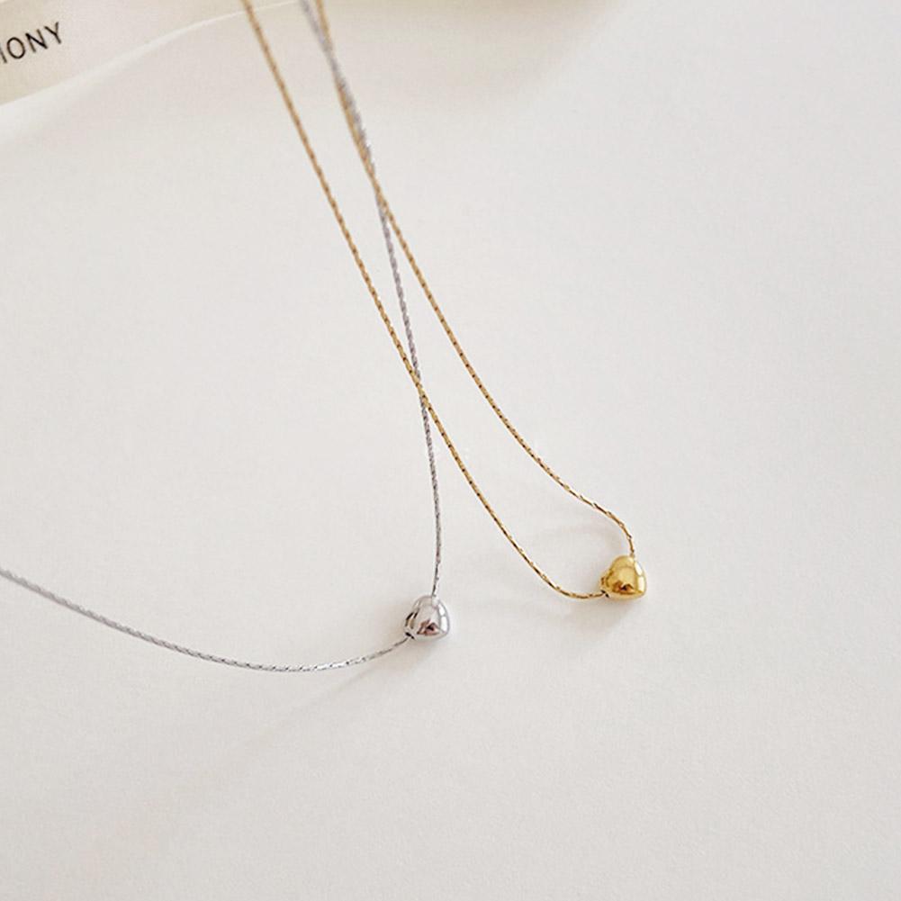 Heart Necklace Women Minimalist Collarbone Chain Ins Simple Cold Style Alloy Jewelry Gift Elegant Pendant Trendy Necklace