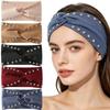 Versatile Rhinestone Elastic Headband for Face Washing & Sports - Simple, Solid Color, Sweat-Absorbing Fabric