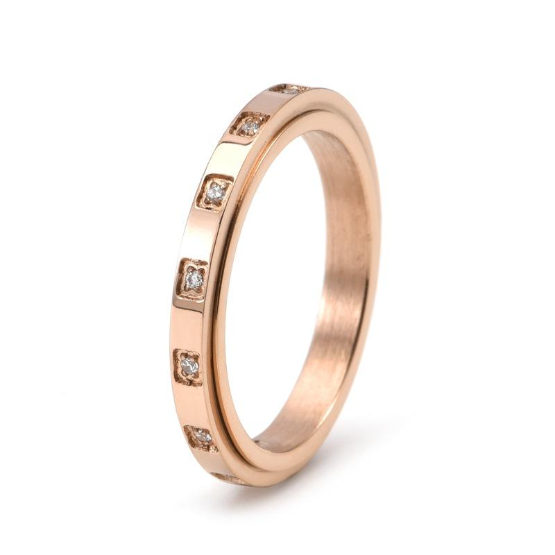 

3mm Thin Stackable CZ Eternity Spinner Ring Wedding Band for Women Girl Size 6-11 11