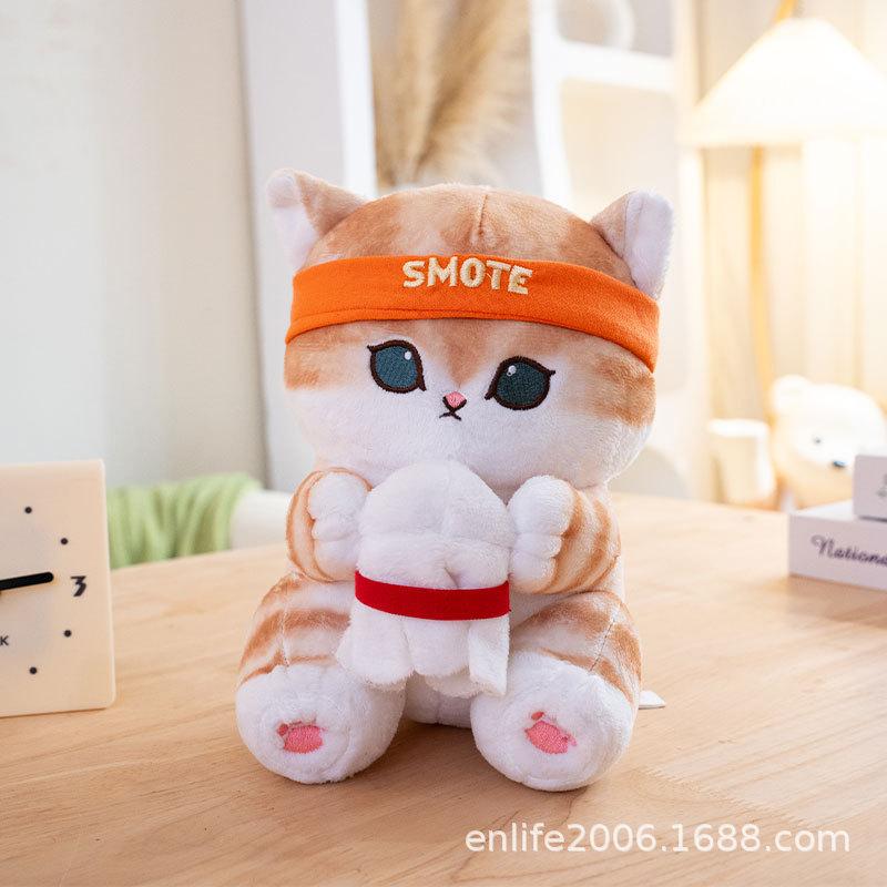 Cute Mofusand Cat Plush Toy Flower/Heart Holding Kitten Stuffed Doll Soft Fluffy Animal Pillow for Home Decor Collectible Gift