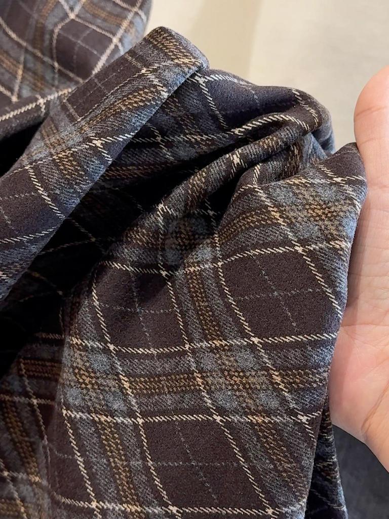 Fustă Midi Carouri Lână cu Talie Înaltă pentru Femei - Toamnă/Iarnă 2025, A-Line Mulate pe Șolduri cu Șliț