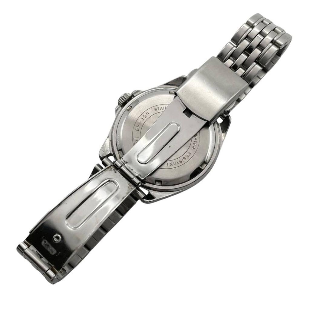Casio Imperfect EDIFICE White 3 Metal Luminous / Slightly EF-120 Watch, Dial, Quartz, Hands, Band, Date, [y12]
