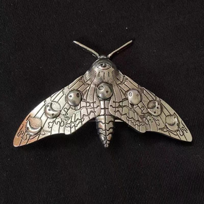 Alloy Hair Clip Moth Decor Gothic Vintage Hair Pin 3.31×1.89in for Halloween Party Costume Accessories