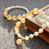 Vintage High Quality Maillard Natural Citrine Artificial Crystal Pearl Bracelet Bracelet.