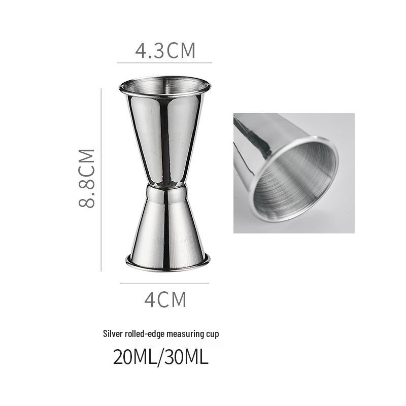 Double-Headed Stainless Steel 304 Gold Ring Jigger with Scaled Measuring Cup for Cocktails