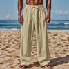 Men's Summer Breathable Cotton and Linen Straight-Leg Pants - Loose Casual Sportswear