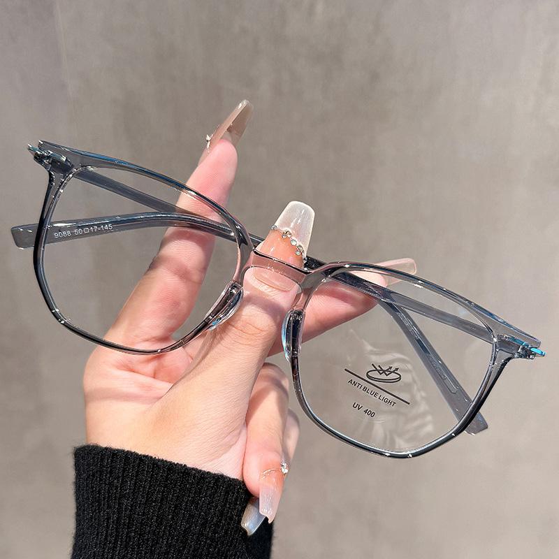 New Large Frame Anti Blue Light Glasses Women Retro Internet Celebrity No Makeup Myopia Glasses Frame MH9088
