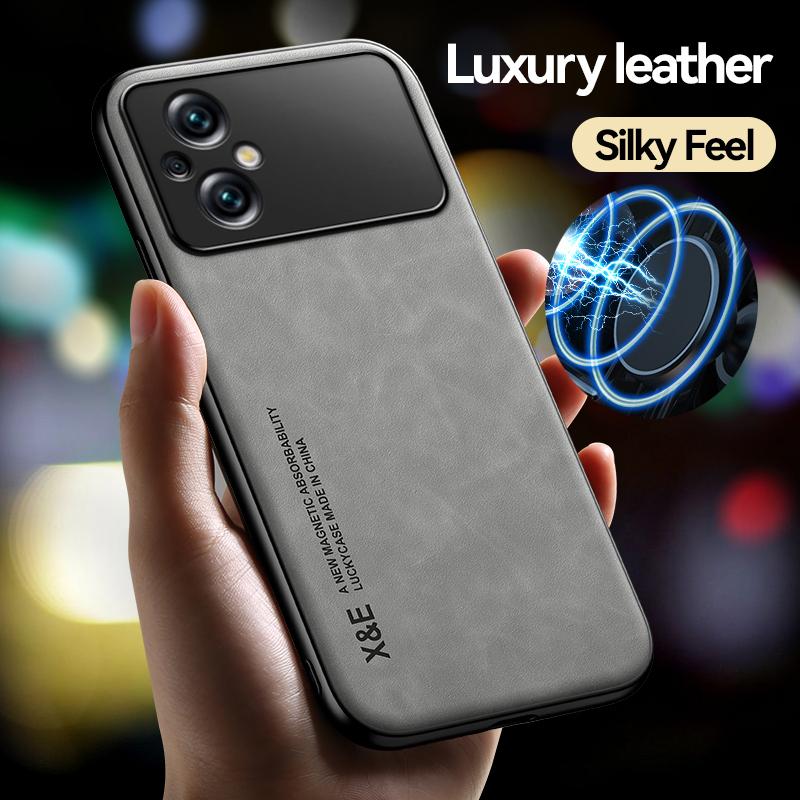 Light Luxury Sheepskin Phone Case for Mi Poco M6 M4 M3 Pro M5S with Magnetic Suction Soft TPU Silicone Protective Cover