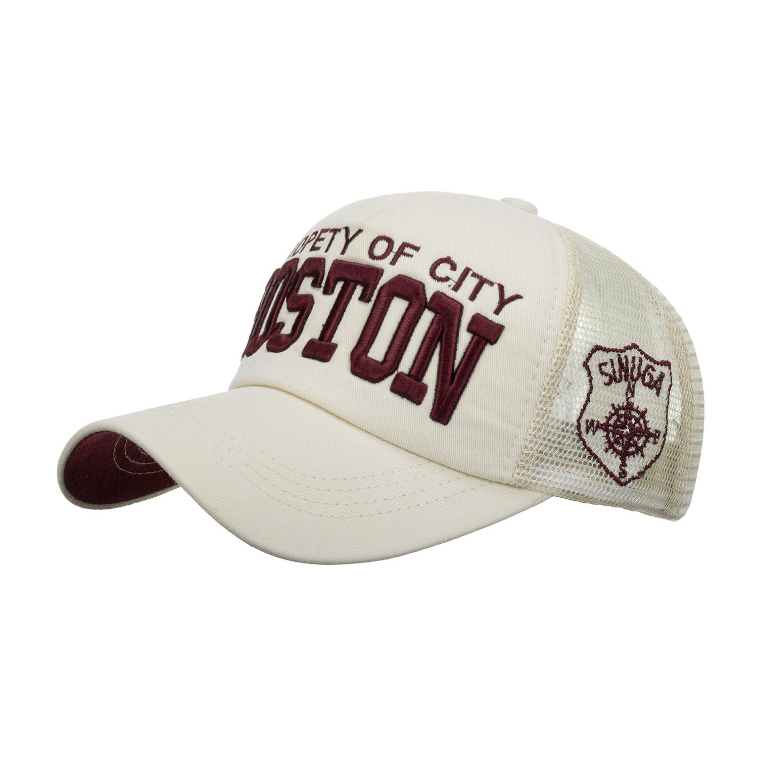 

Вышитая бейсбольная сетка кепка козырек для улицы бежевый