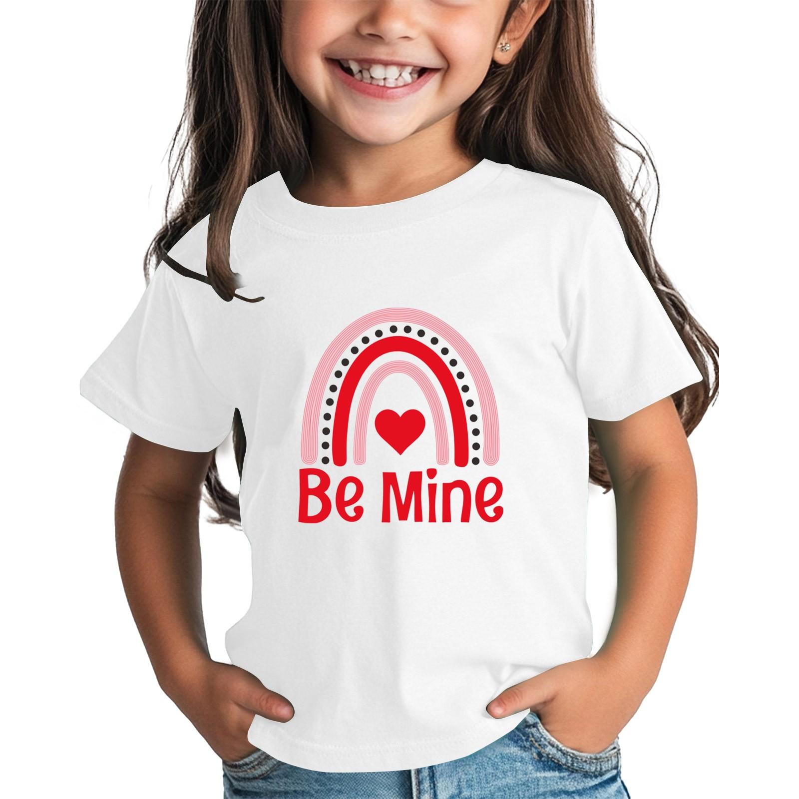 

Рубашка на День святого Валентина для малышей, девочек и мальчиков, милые футболки с сердечками, детские футболки на День святого Валентина 100 бежевый