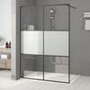 VidaXL Shower Wall Screen Partition Shower Cabin Bathroom Interior Splash Resistance Black 140x195 Cm 152109