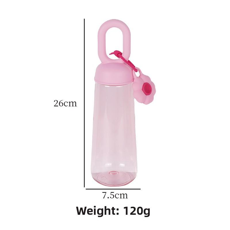 Plastic Water Cup - High-temperature Resistant Sports Water Cup with Large Capacity - Outdoor Portable Cup - Plastic Cup Pink + Petals