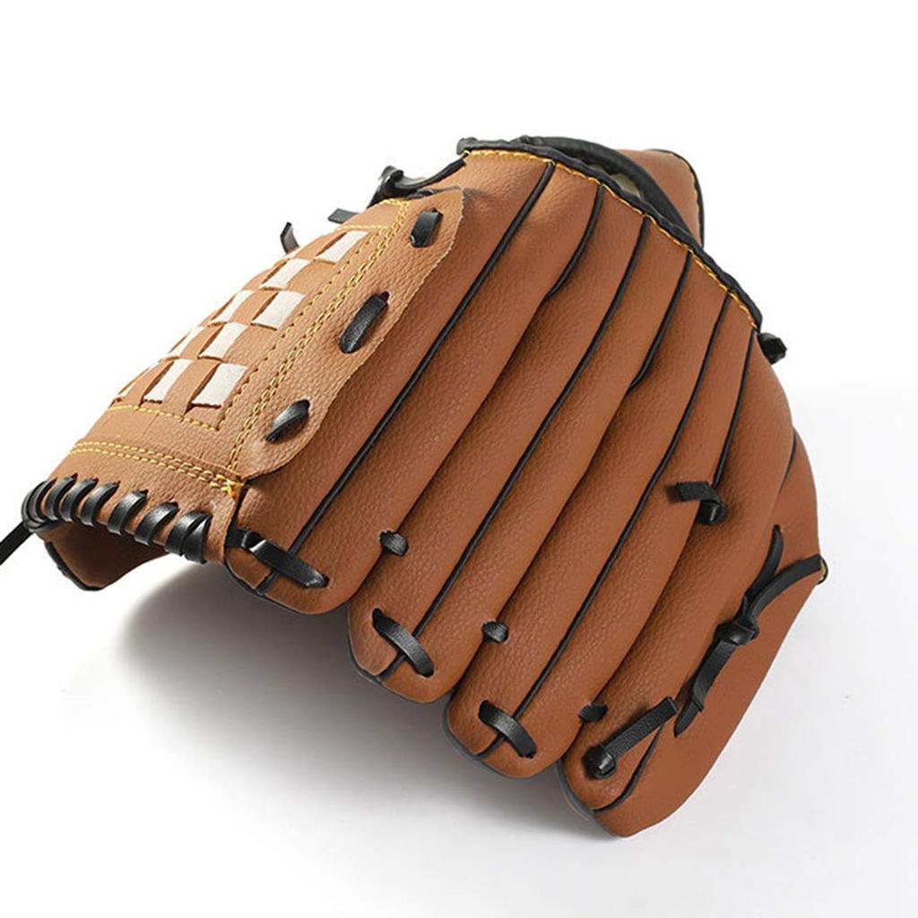 Zongsi Baseball Glove 9.5 Inches Softball Pitcher Catcher Kids Youth Adults Shock Absorption Built-in Beginner Left-Handed Brown