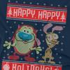Ren & Stimpy Herrar Glad, Glad Helg Julstickad T-shirt