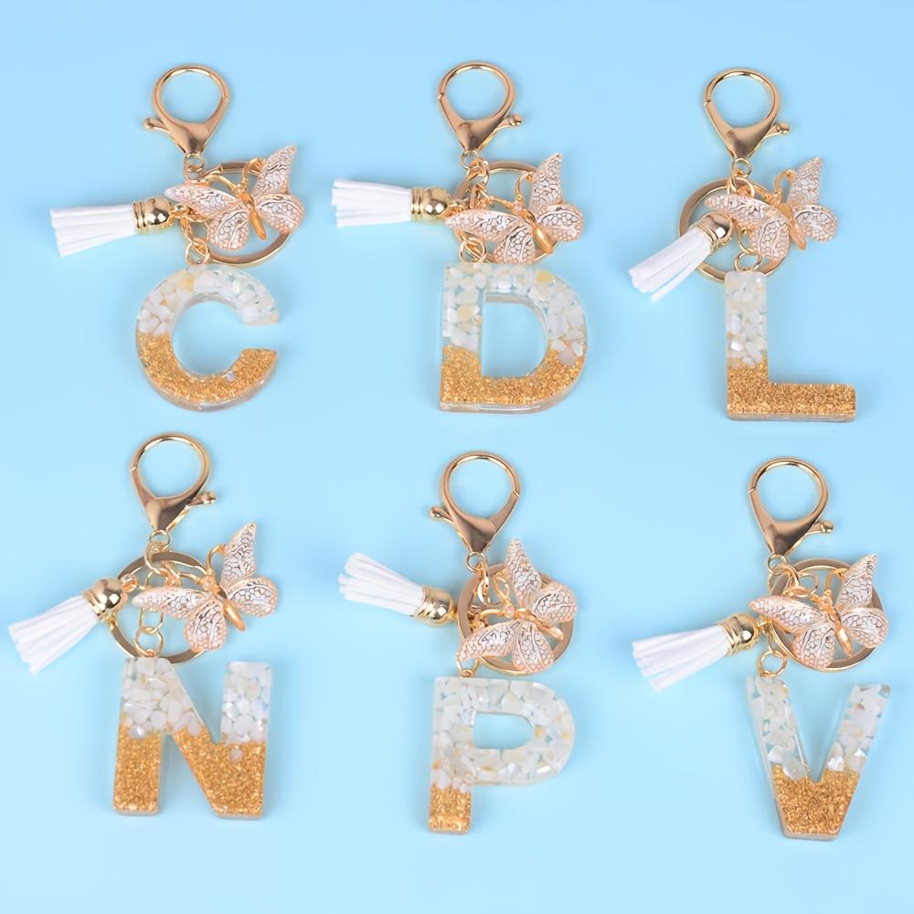 Keychain Pendant fashionable butterfly and initial key chain car decoration pendant, backpack key chain decoration