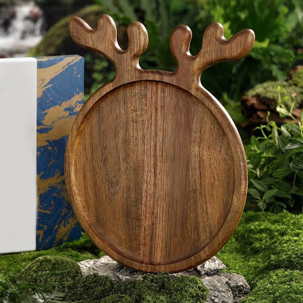 Christmas Tray Plate Elk Christmas Tree Appetizer Platter Sushi Dishes Salad Sashimi Wooden Shaped Candy Dish Snack Dessert