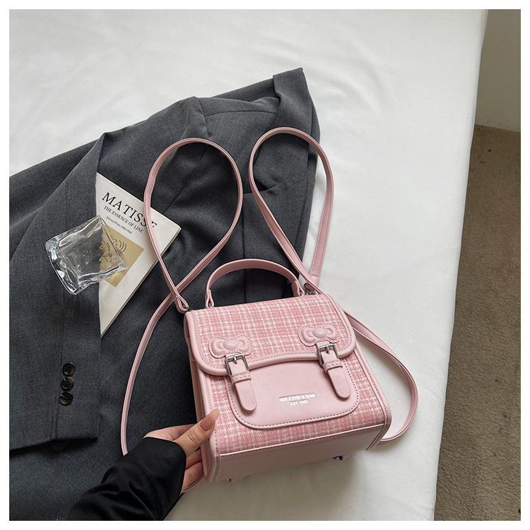 Schoolbag College Style Plaid Backpack 1011 New Fashion Niche Casual Multifunctional Backpack Versatile Shoulder Crossbody Bag