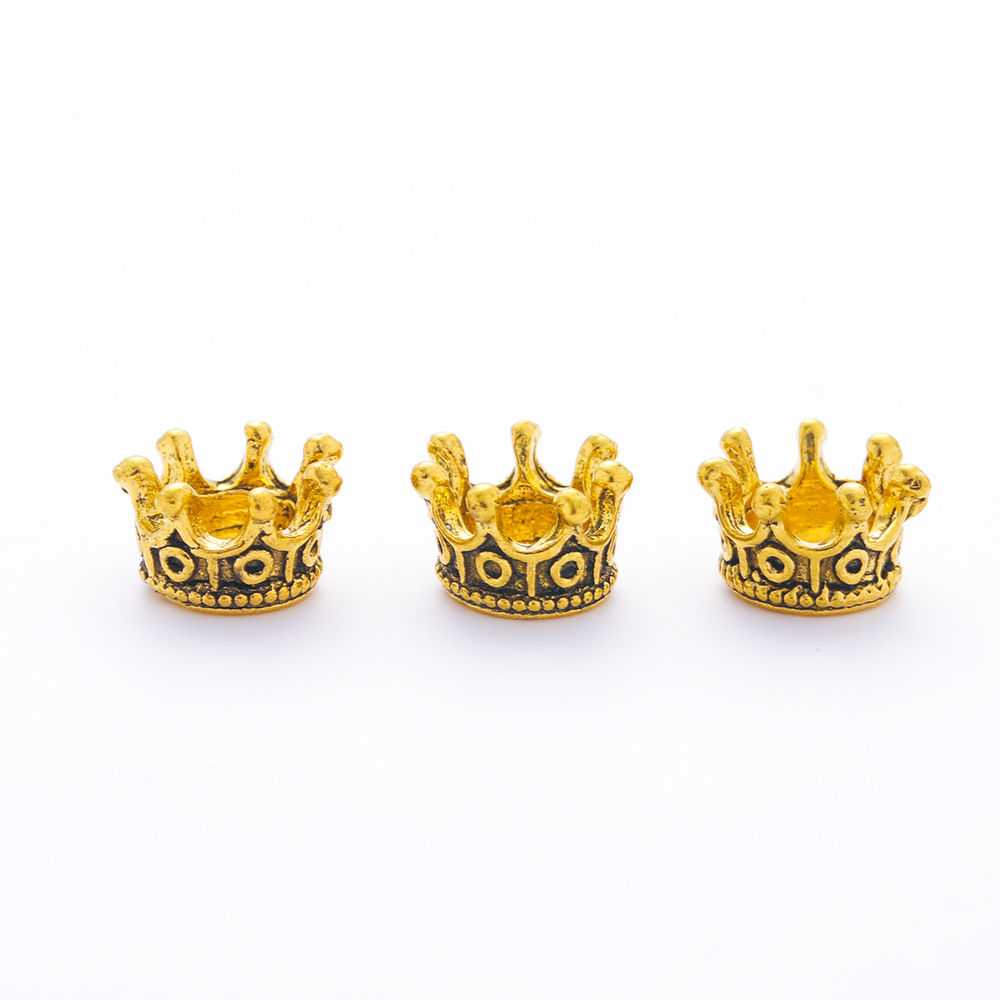 10pcs Vintage Alloy Small Crown Pendant Spacer Beads for DIY Necklace Bracelet Hair Pendant Jewelry Making Accessories 10pcs античная золотой