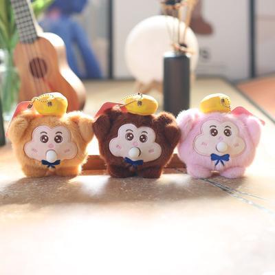 Cute Cute Journey To The West Spit Bubbles Little Monkey Pendant Plush Toys Schoolbag Bag Hanging Keychain