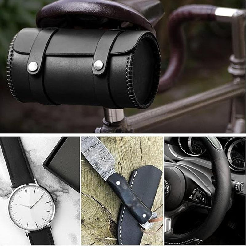 Black Matte Stiff Cowhide Top Layer Genuine Leather, Handmade DIY Knife Sheath Leather Strap, Crazy Horse Leather Material
