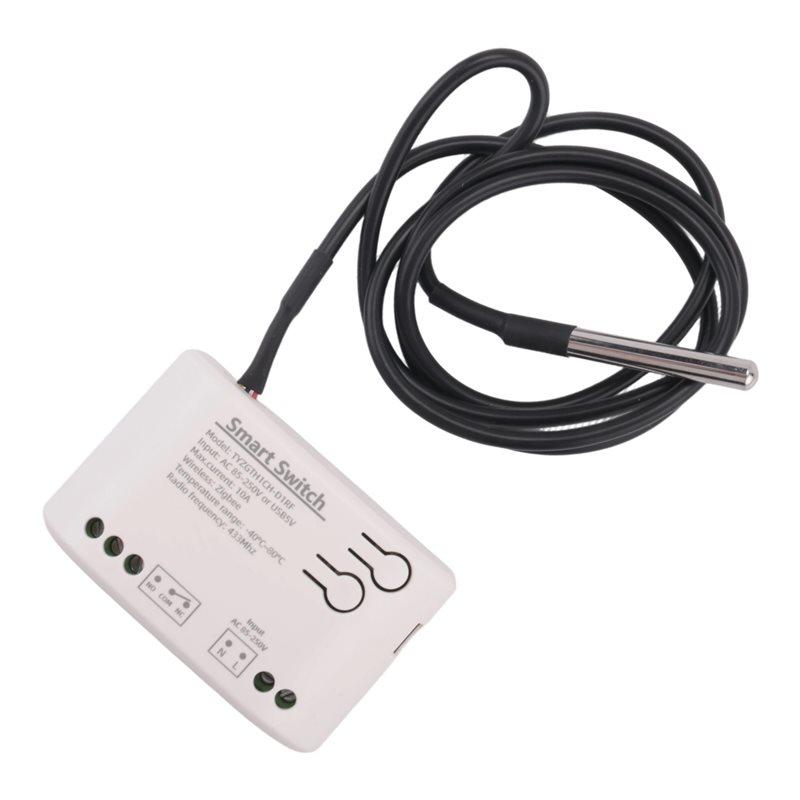 A84X-Tuya Smart Zigbee Switch With Temperature Sensor Passive Dry Contact Zigbee Relay Work With Home Assistant