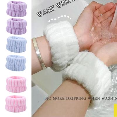 Wrist Washband Microfiber Wrist Wash Towel Band Wristband Scrunchies for Wash Face Absorbent Wrist Sweatband for Women Headband