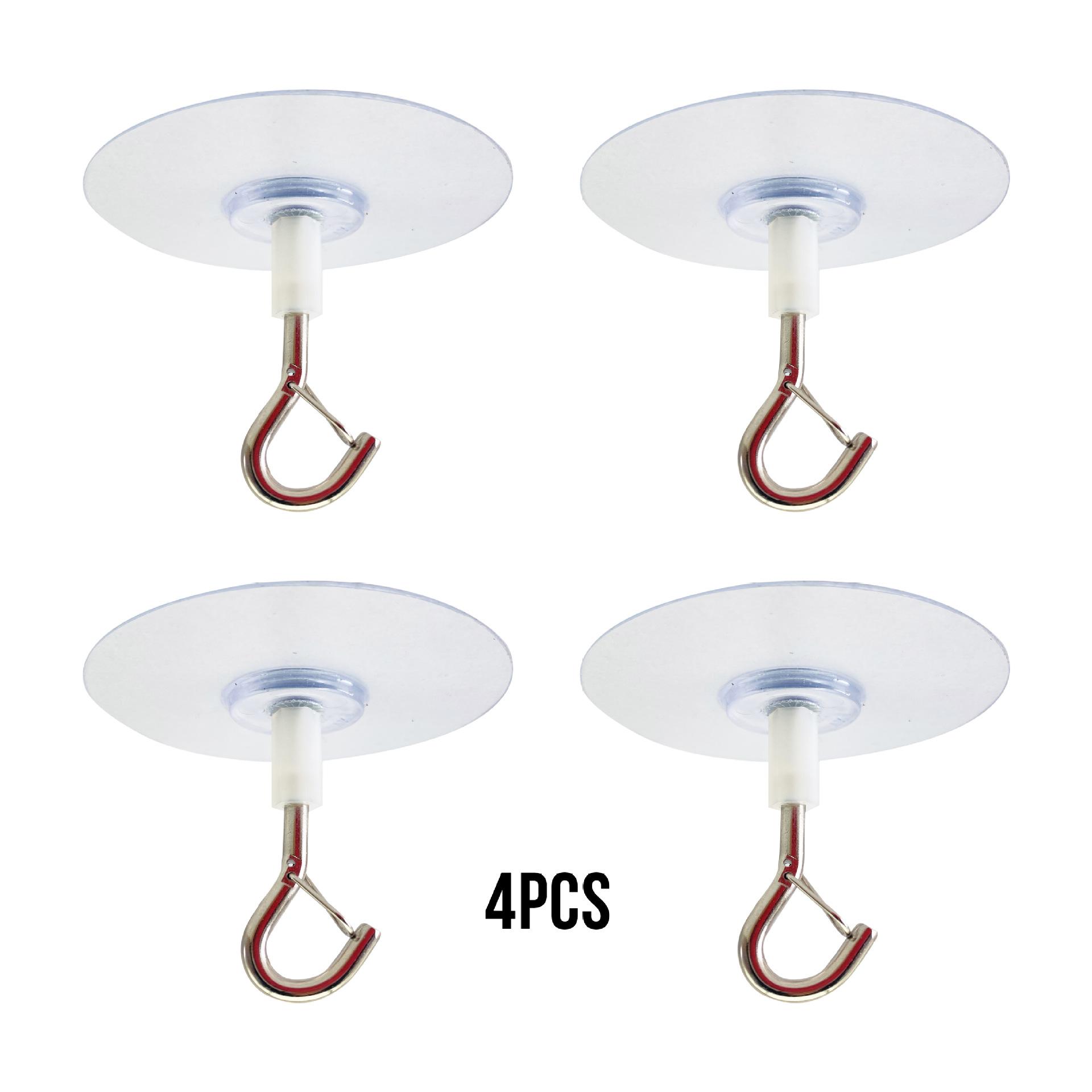

Ceiling Adhesive Hooks No Drilling Required Heavy Duty Suction Cup Hooks for Hanging Lightweight Items on Smooth Surfaces with Metal Hook 4 Pack One Size