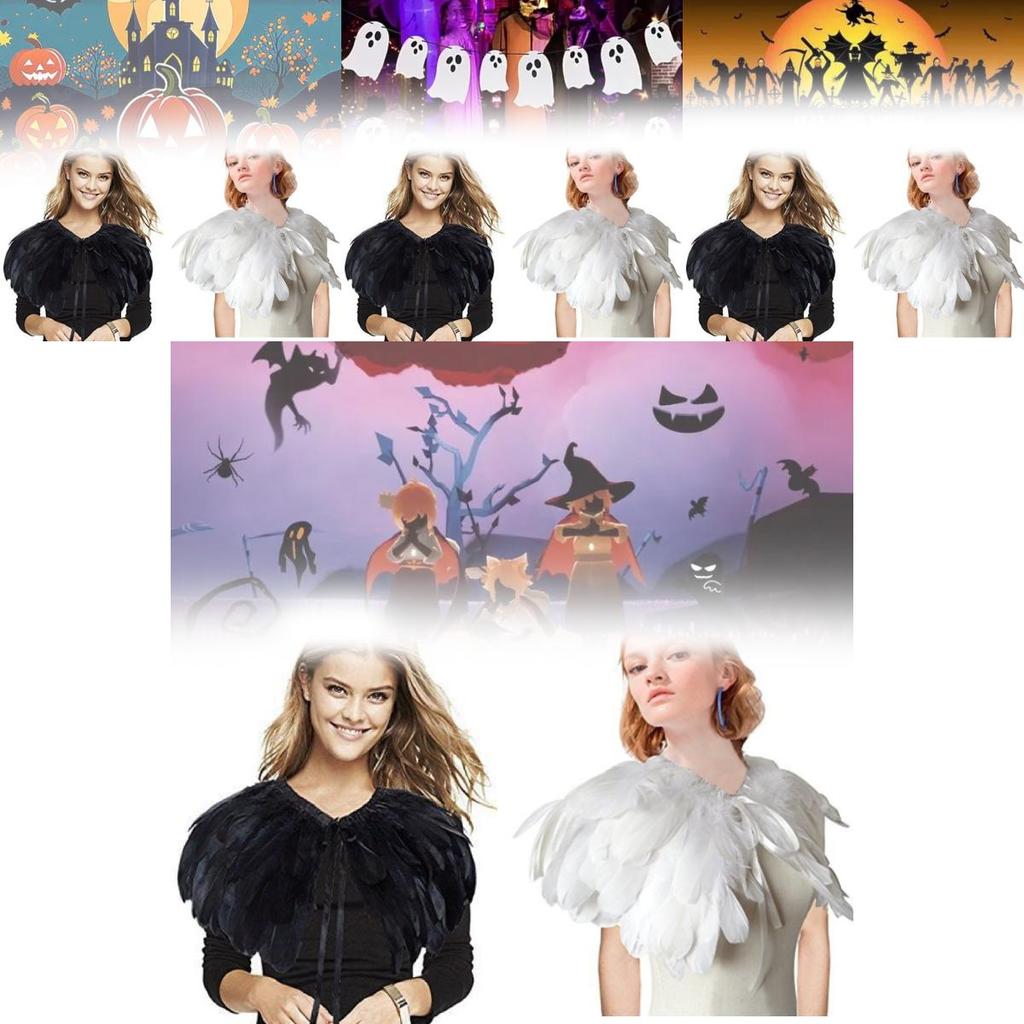 Luxuriöser, langer champagnerfarbener Federschal für Damen, perfekt für Halloween-Kostüme