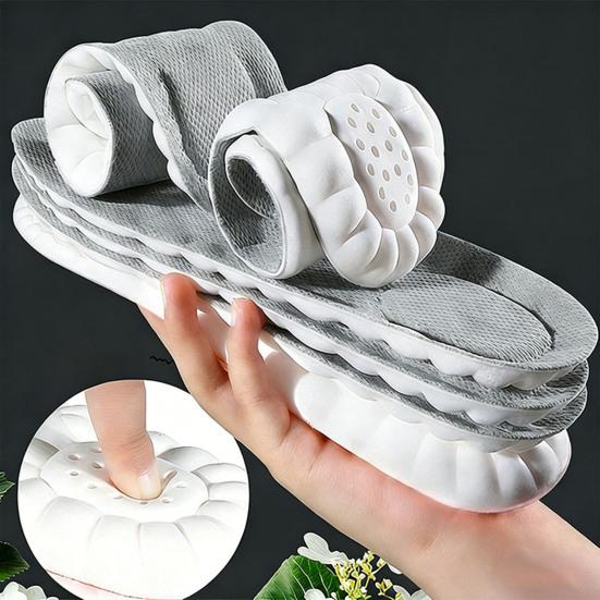 1 Pair 4D Cloud Insoles Shock Absorption Memory Foam Sports Shoes Inserts Soft Breathable Men Women Arch Support Orthopedic Massage Foot Pads
