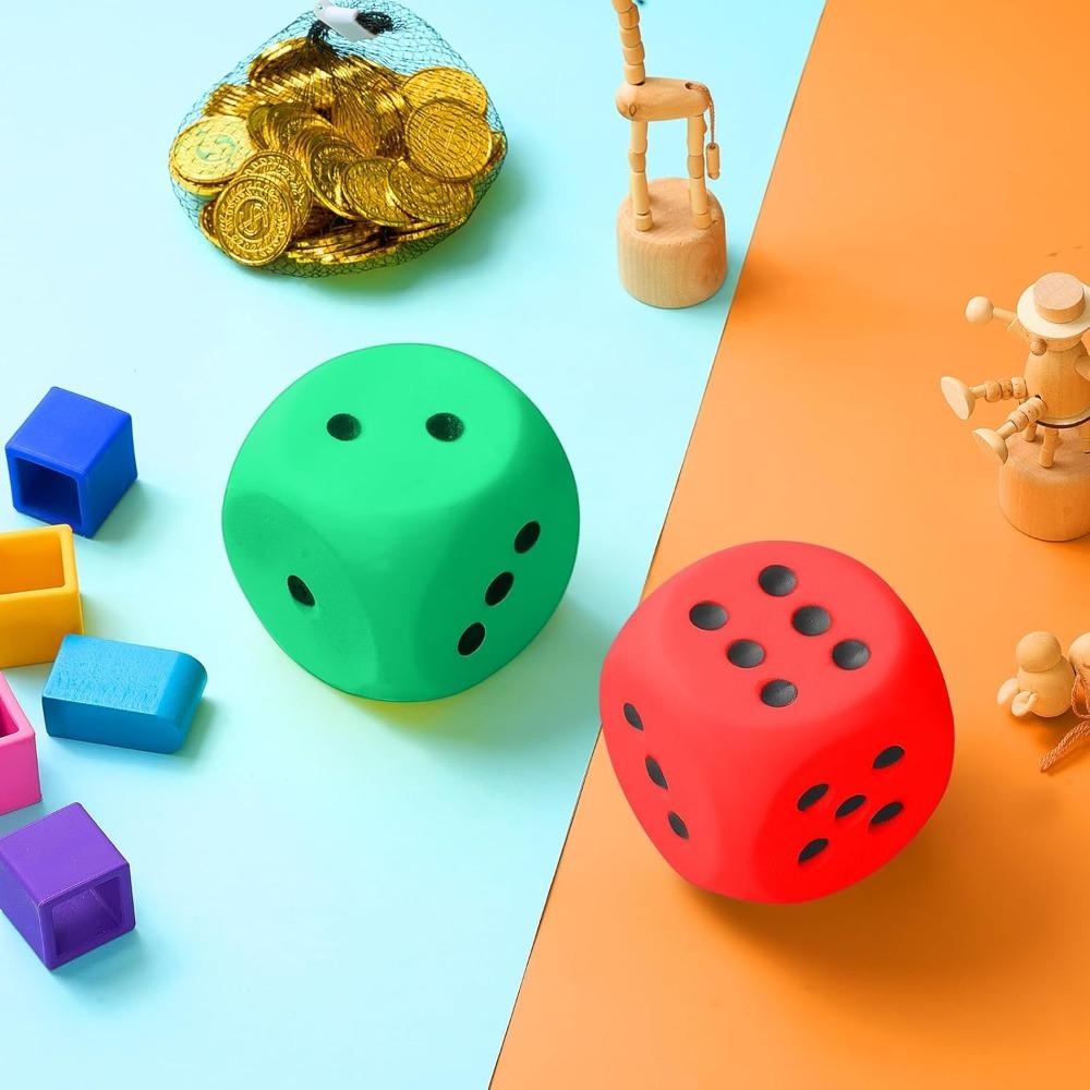 Squishy Foam Dice Stress Balls Soft Jumbo Dice Educational Learning Squeeze Anxiety Relieve Toy Gifts for Adults Kids Board Game