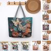 Canvas Butterfly Elephant Cat Tote Bag For Women With Sewn Details For Daily Use