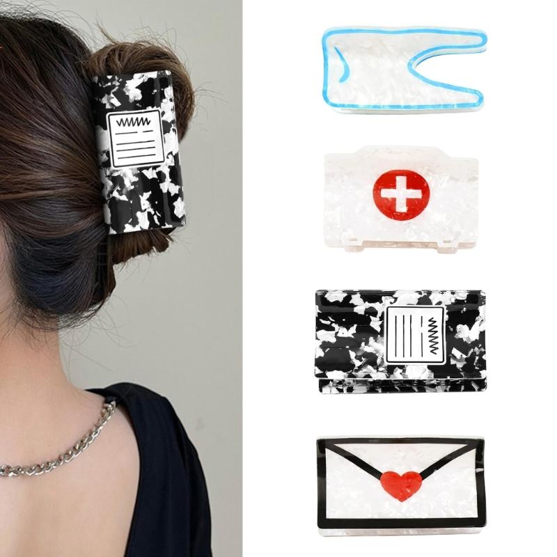 Internet Celebrity Taking Photo Ponytail Hair Claw with Shimmering Novelty Shape Hair Catch for Woman Teens Ponytail