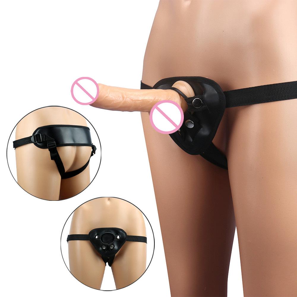 4-ring Wearing Pants Female Products Pull-up Pants Fake Penis Female Manual Masturbator