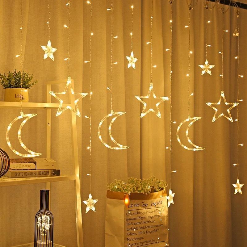 Solar LED Star Curtain Lights for Windows and Courtyard Decor
