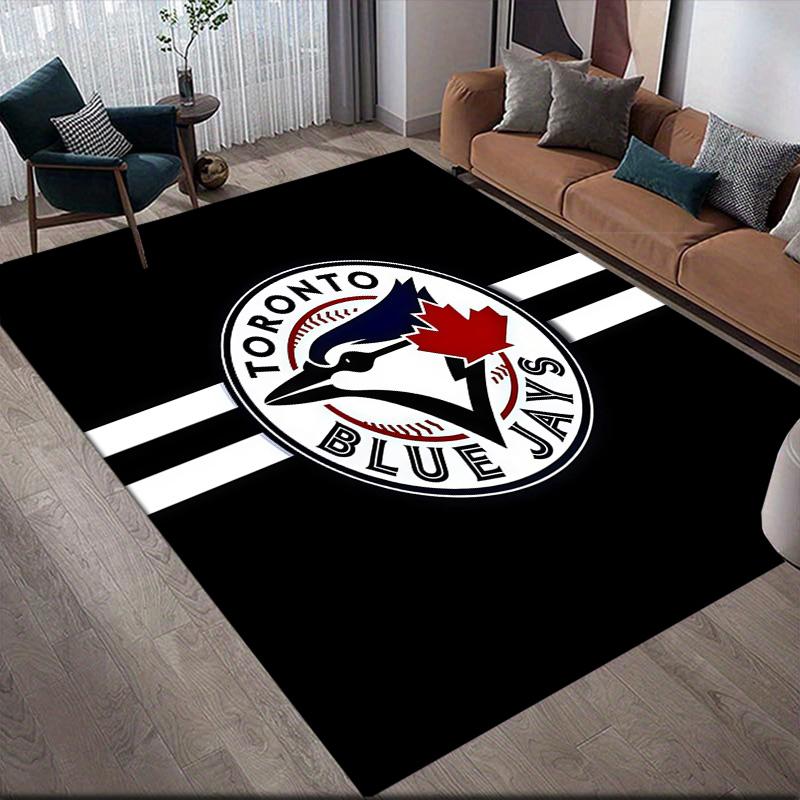Tappeto Quadrato a Fantasia Flanella Toronto Blue Jays, Tappeto da Area, Tappeto per Soggiorno Camera da Letto Divano Sala Giochi Decorazione, Tappetino Antiscivolo