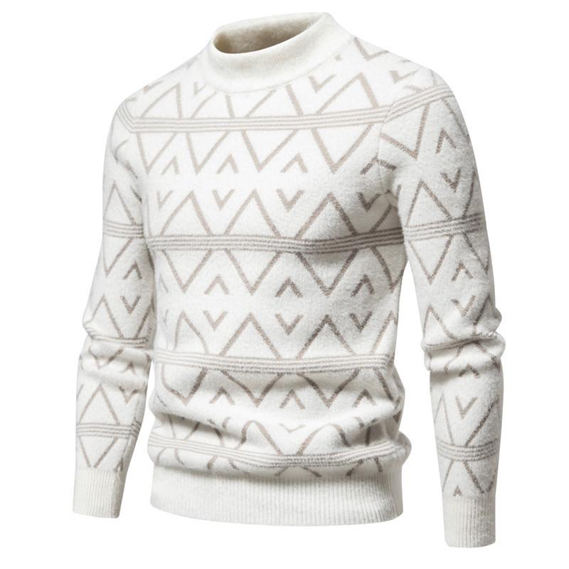 Hot Sale, Autumn and Winter New Printed Crew Neck Sweater, Men's Bottom Knitted Sweater Sweater