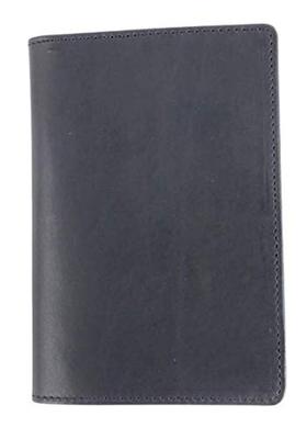 Boosters Minervaliscio Bifold Passport Genuine Navy Blue Men's 5.5-inch Case, Leather,