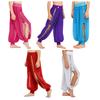 Pantaloni scurți de dans din șifon pentru fete cu inel O și talie drapată, pantaloni cu crăpătură laterală, costum de Halloween, Carnaval