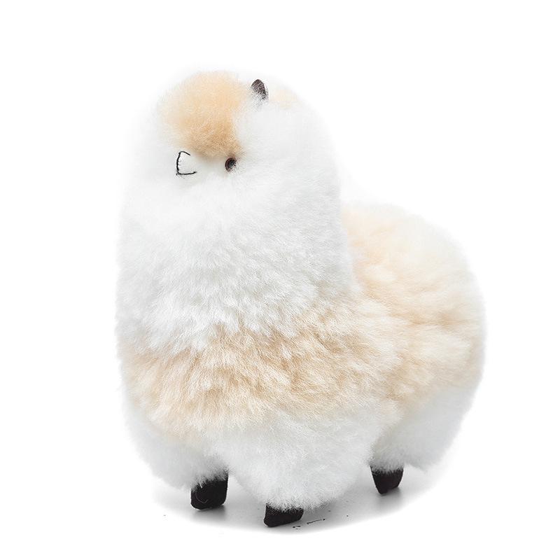 Peruvian Handmade Alpaca Wool Plush Toy - Warm Camel Wheat Doll Ornament, Cozy Gift